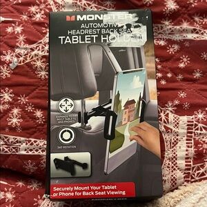 Automotive Headrest Back Seat Tablet Holder - Black